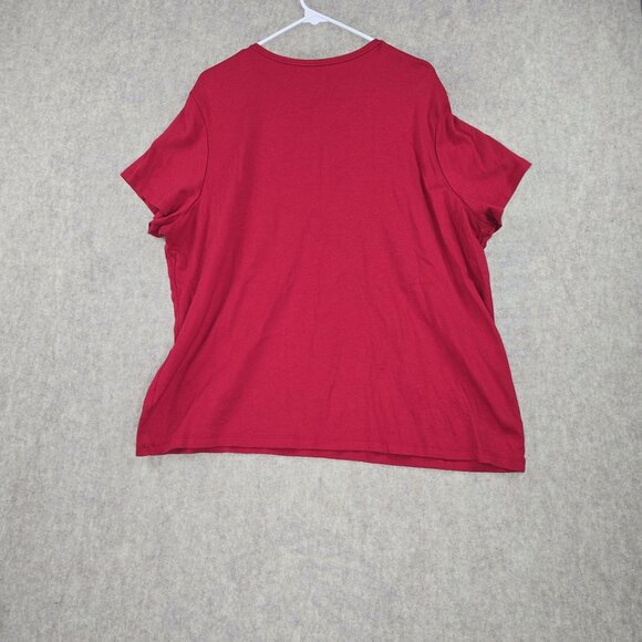 Croft & Barrow Womens Red T-Shirt 3X 100% Cotton Short Sleeve Relaxed Fit Casual - Picture 2 of 7